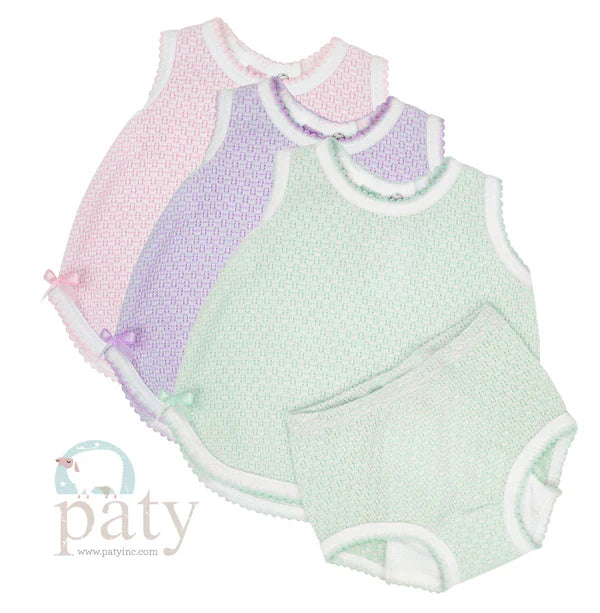 2 Piece sleeveless top with diaper cover (pink)
