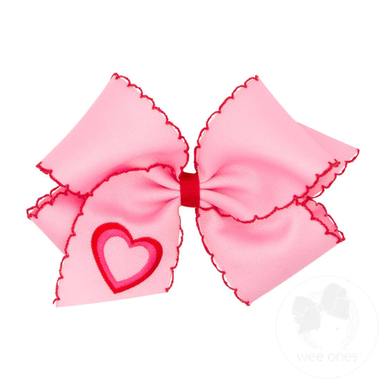 king moonstich heart bow (pink)