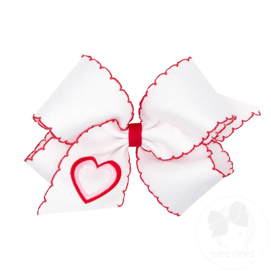 king heart moonstitch bow(white)