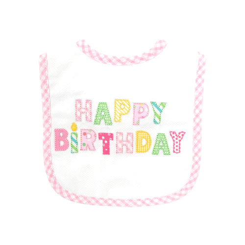 Pink Happy Birthday Bib