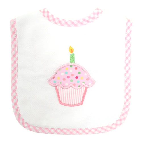Pink Birthday Cupcake Bib