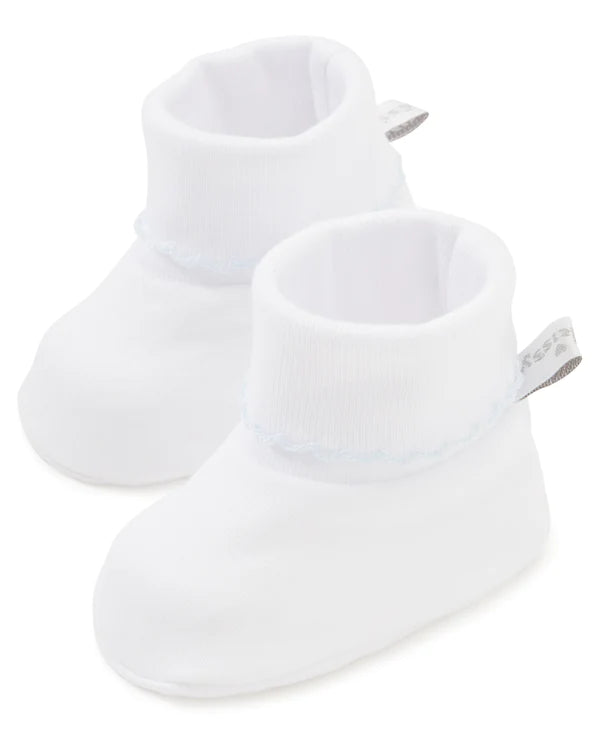 Baby booties white/blue