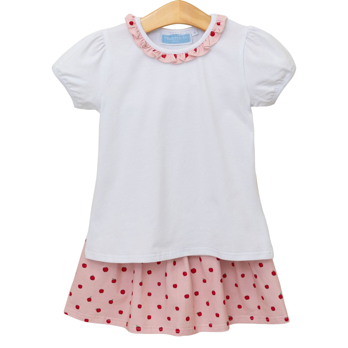 APPLE PRINT SKORT SET