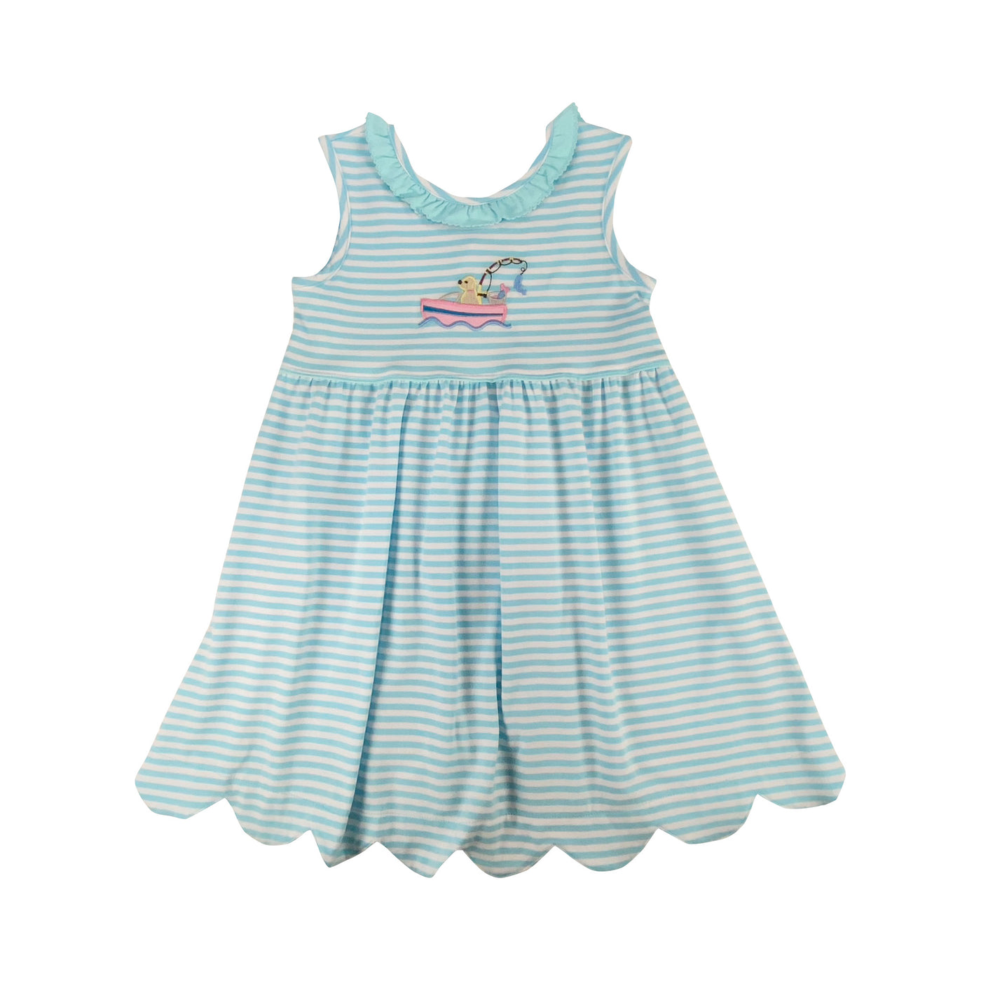 Gone fishing scallop bottom dress