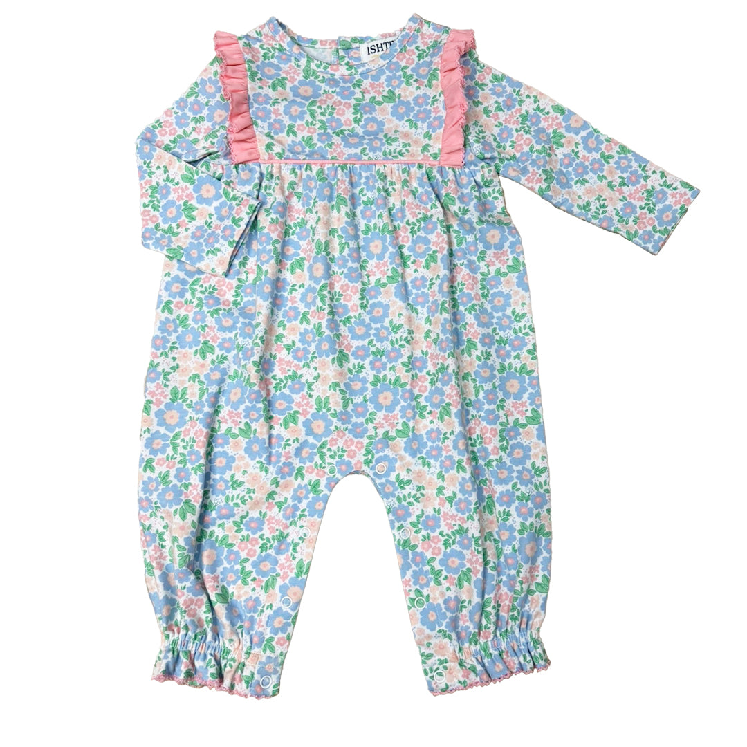 FLORAL GIRLS ROMPER