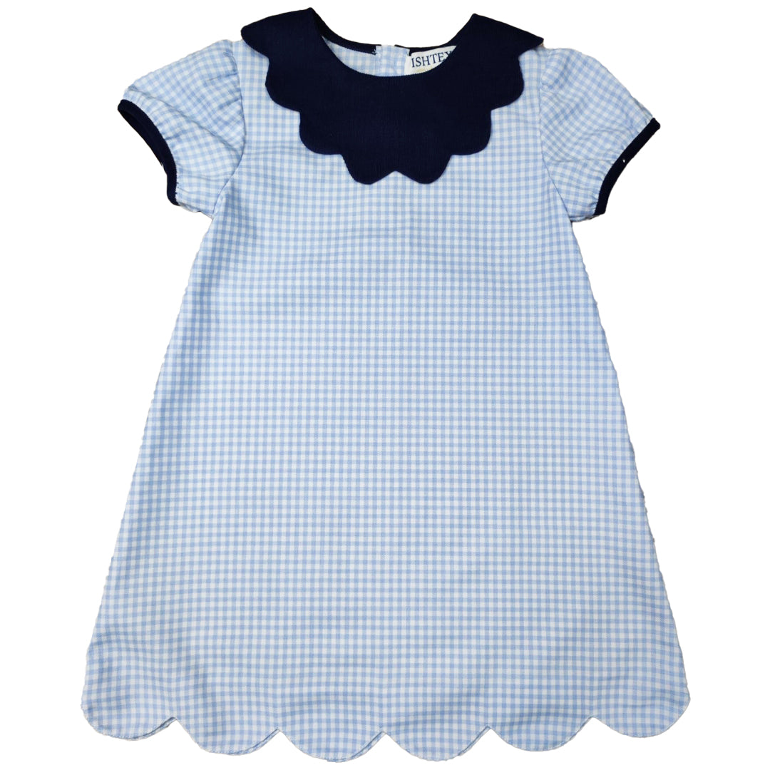 BLUE PLAID GIRLS DRESS