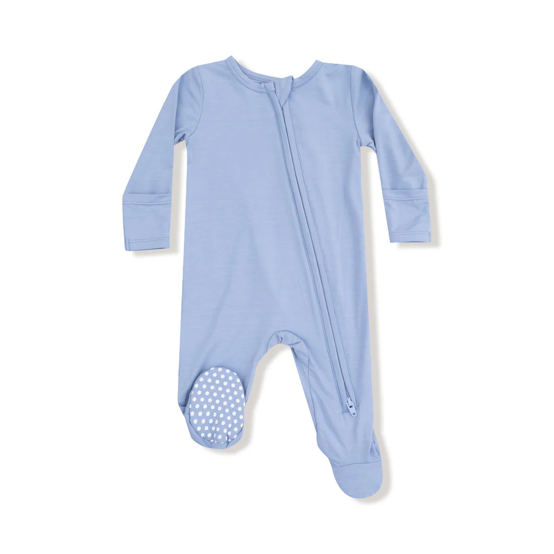 ZIPPER FOOTIE SOFT CHAMBRAY
