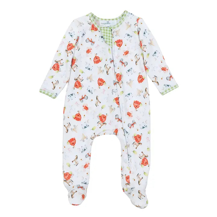ZIPPER FOOTIE BARNYARD BABIES
