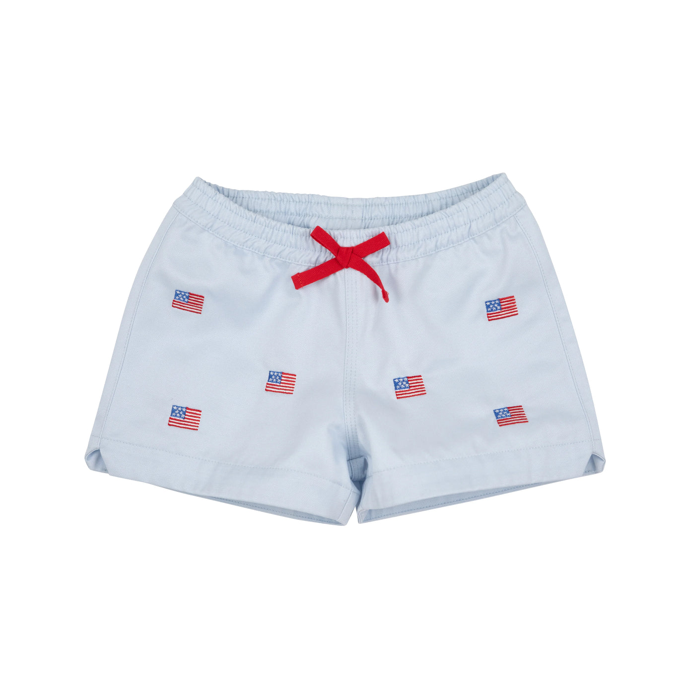Critter Cheryl Shorts Buckhead Blue & American Flag Embroidery With Richmond Red Bow