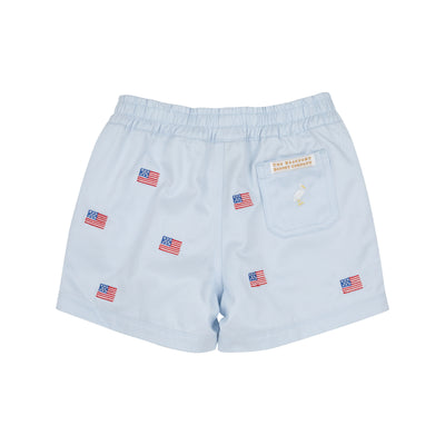 Critter Sheffield Shorts Buckhead Blue & American Flag Embroidery With Multicolor Stork
