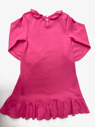 Hot Pink Long Sleeve Dress w/Ruffle