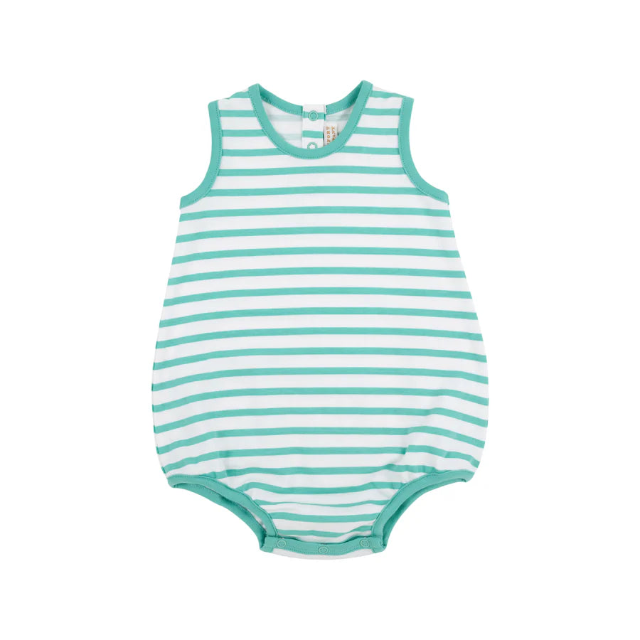 Patton Play Bubble - Turks Teal Stripe with Turks Teal
