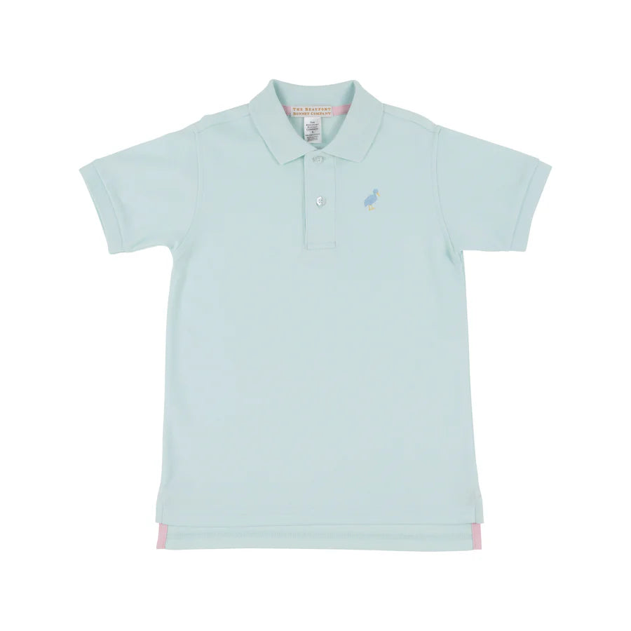 Prim & Proper Polo - Sea Island Seafoam with Beale Street Blue Multicolor Stork
