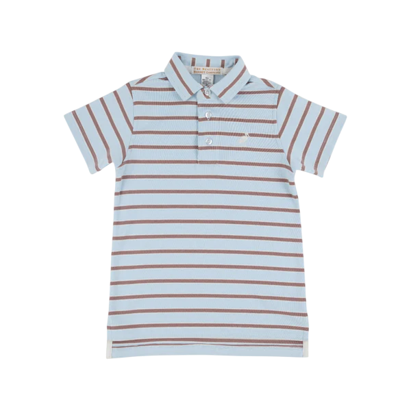 PRIM AND PROPER POLO (BUCKHEAD BLUE STRIPE)