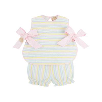 Talbott Tie Side - Siesta Key Seersucker with Palm Beach Pink