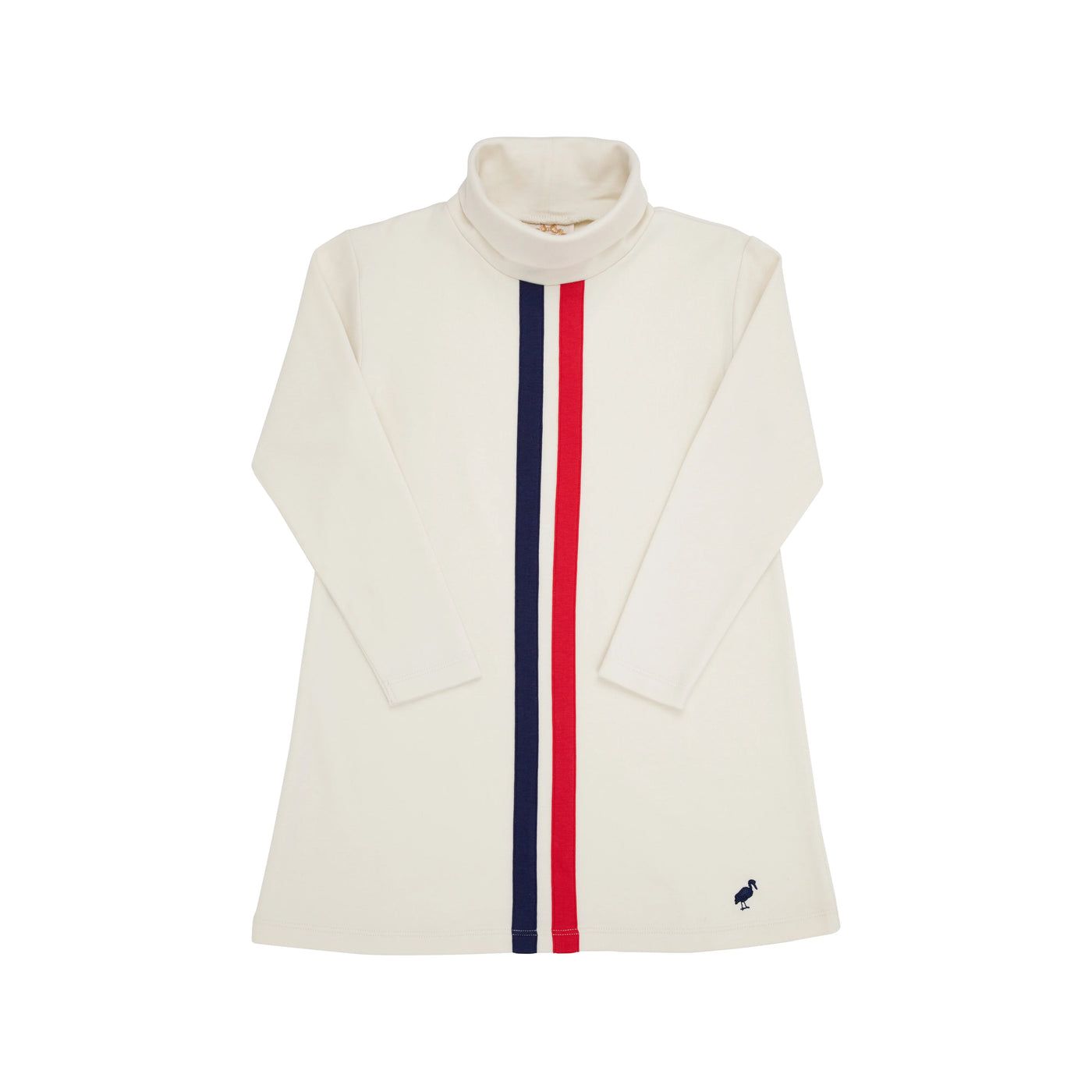 Tatum's Turtleneck Dress - Palmetto Pearl with Nantucket Navy and Richmond Red Stripes