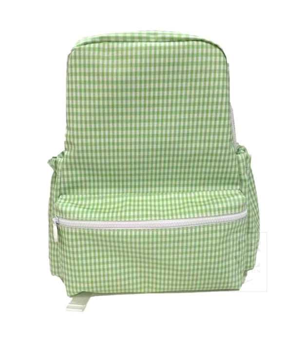Green gingham TRVL backpack