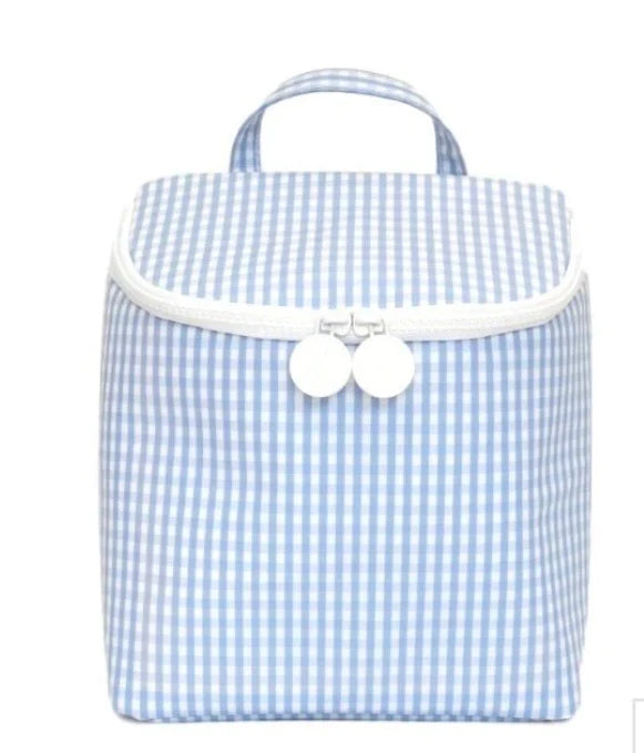 sky blue gingham take away bag