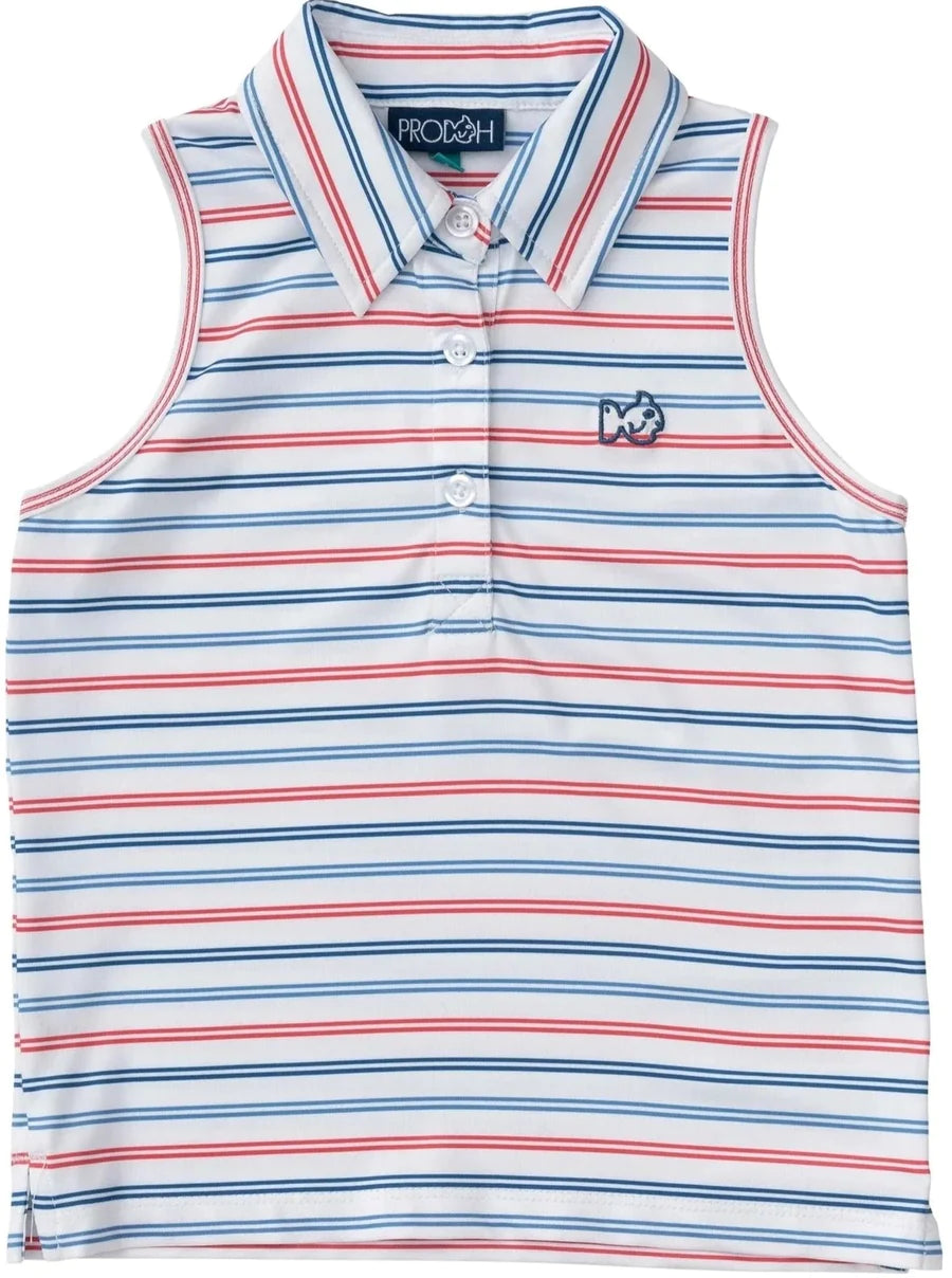 Sleeveless performance polo