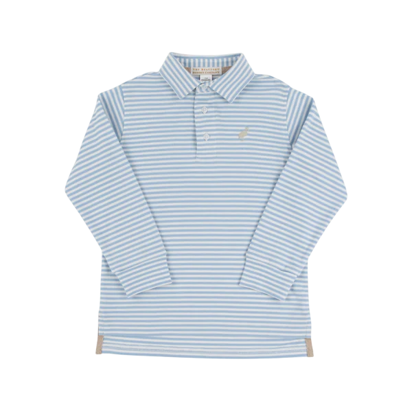 PRIM AND PROPER POLO BARRINGTON BLUE STRIPE