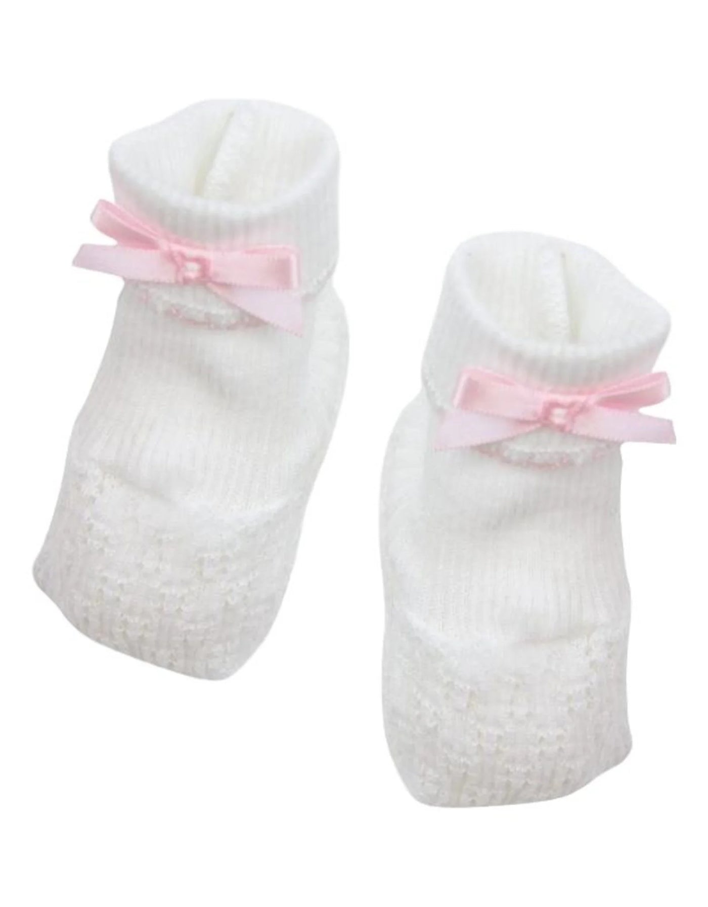 Baby booties with bow