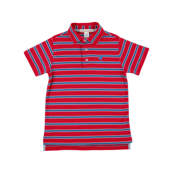 PRIM AND PROPER POLO RICHMOND RED STRIPE