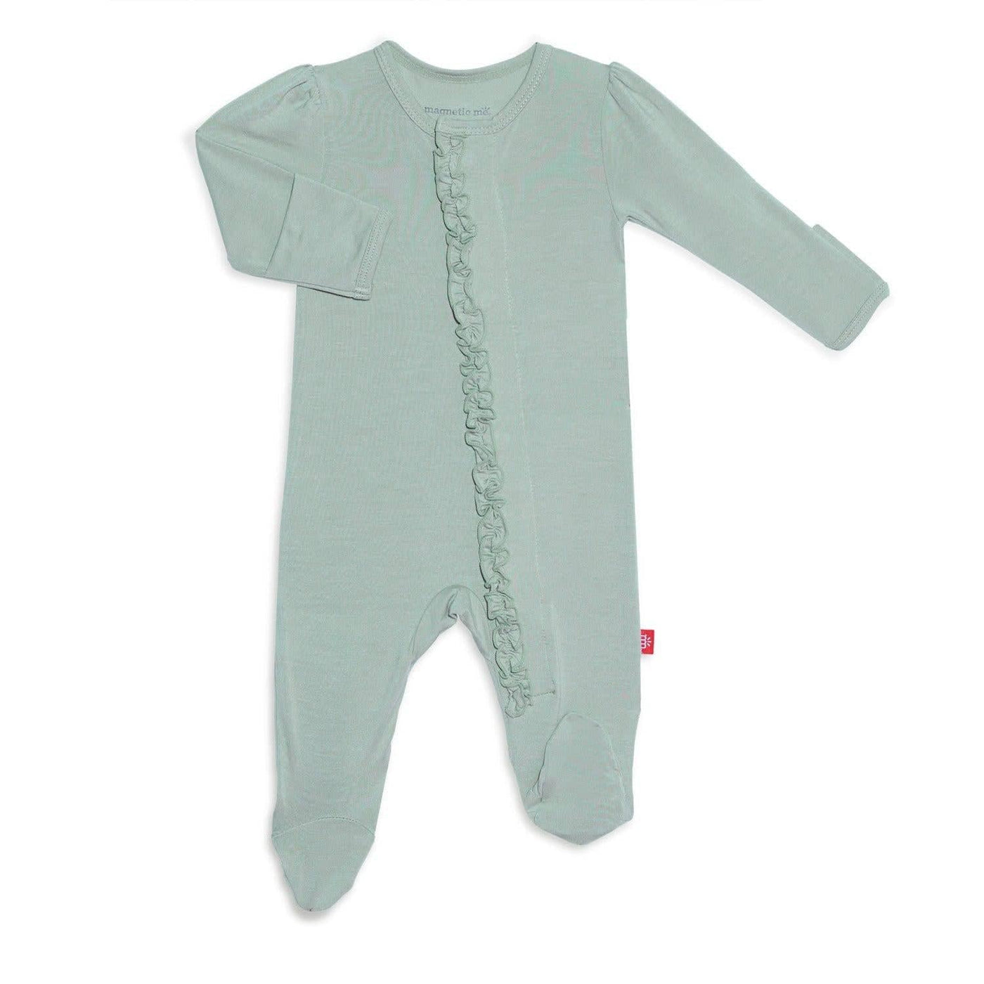 seafoam ruffle footie