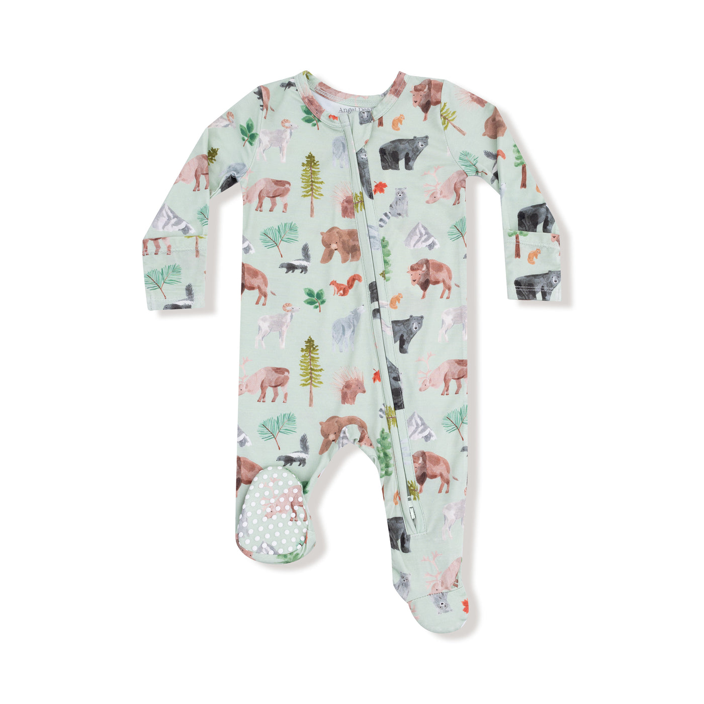2 WAY ZIPPER FOOTIE AMERICAN WOODLAND ANIMALS