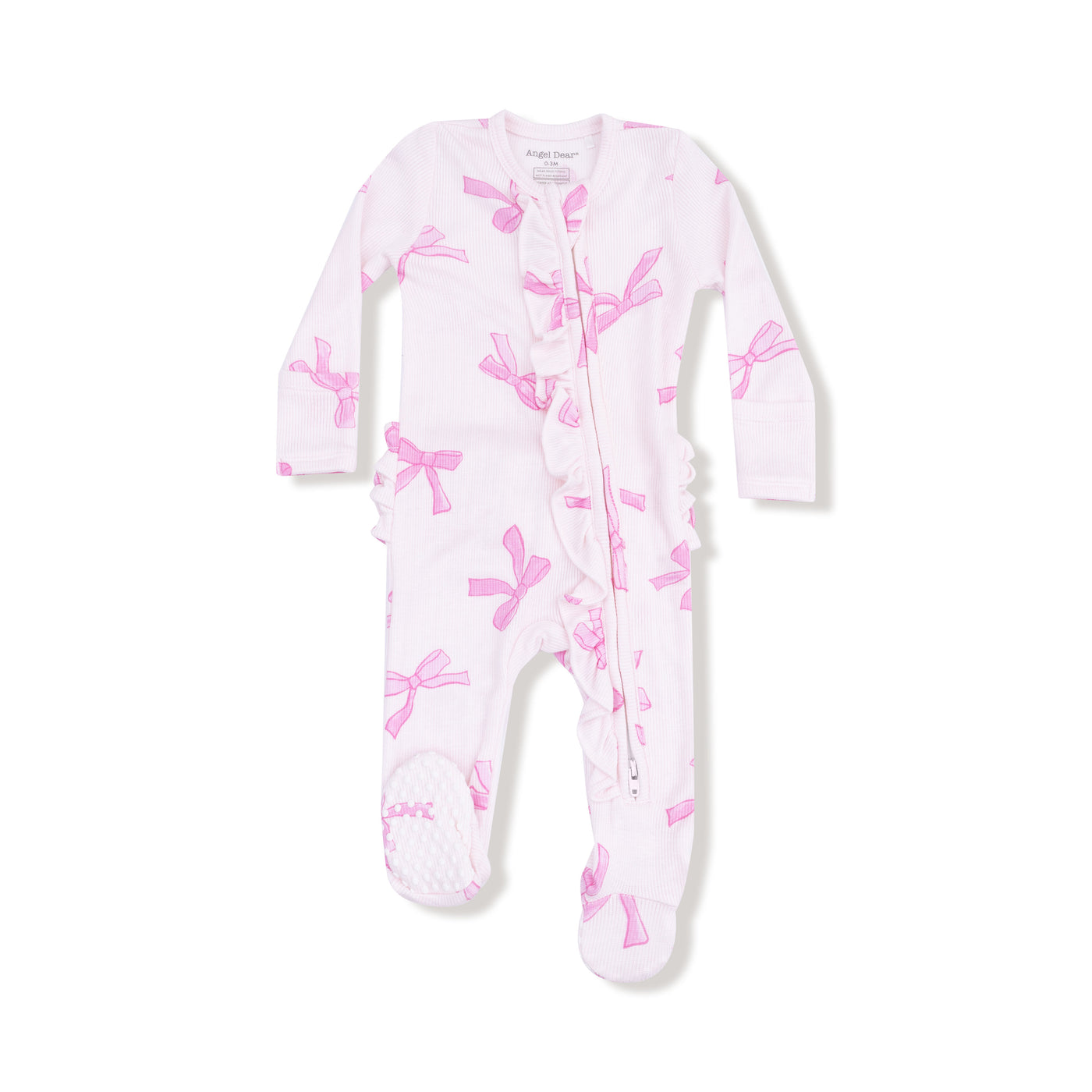 2WAY RUFFLE ZIP FOOTIE PRETTY BOWS