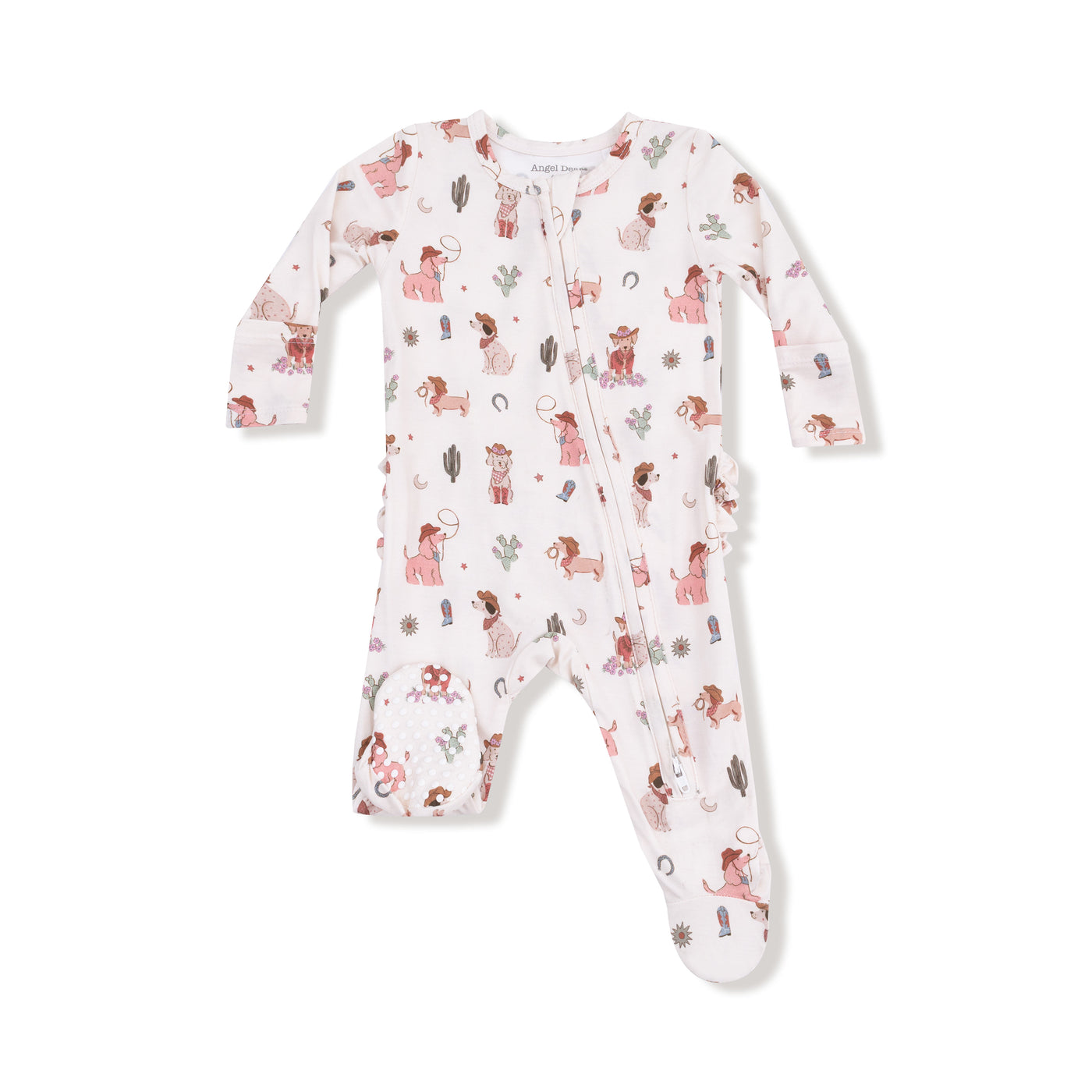 2 WAY RUFFLE ZIP FOOTIE COWGIRL DOGS