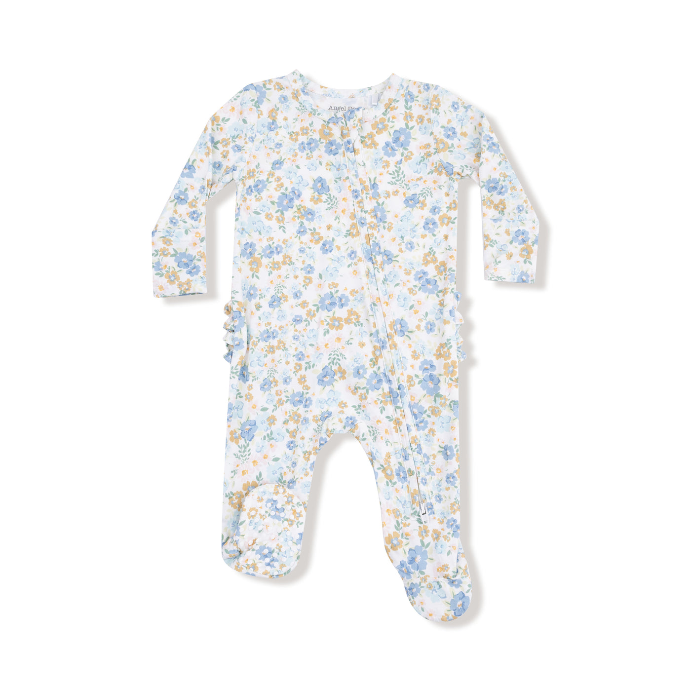 2 WAY RUFFLE ZIP FOOTIE SWEET ROSE CALICO