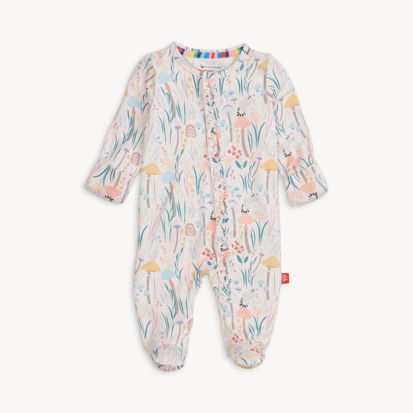 MODAL FOOTIE WITH RUFFLE MUSHROOMS