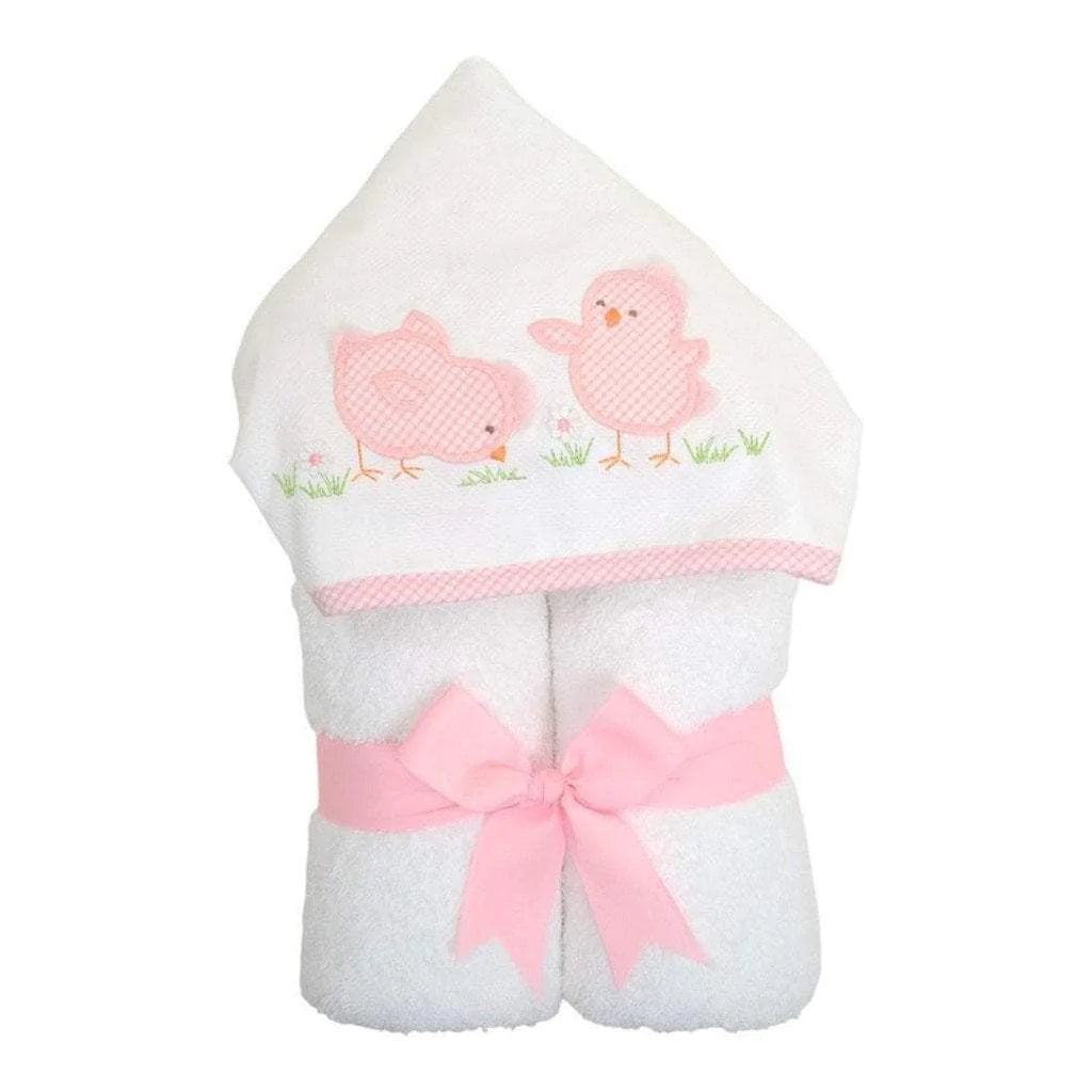Everykid Pink Chick Applique Hooded Towel
