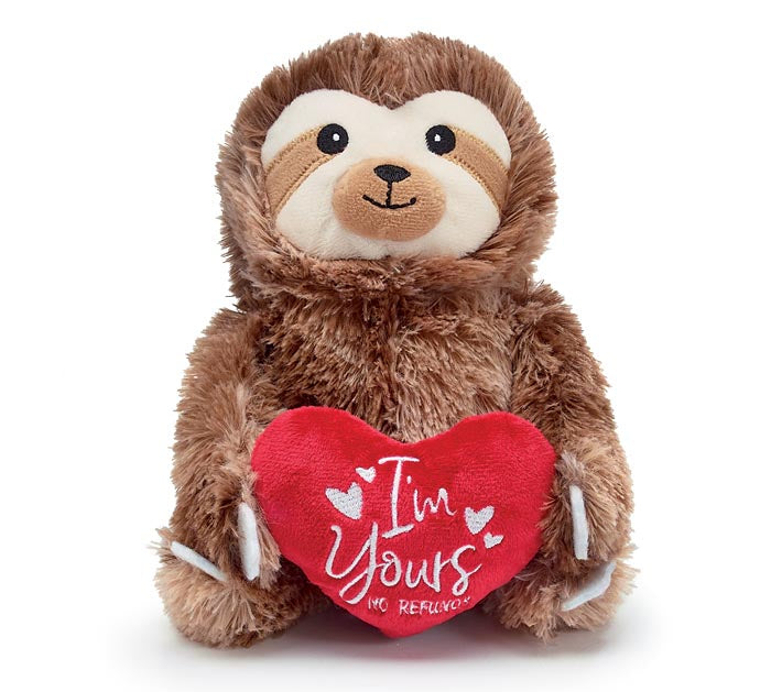 Valentines sloth plush
