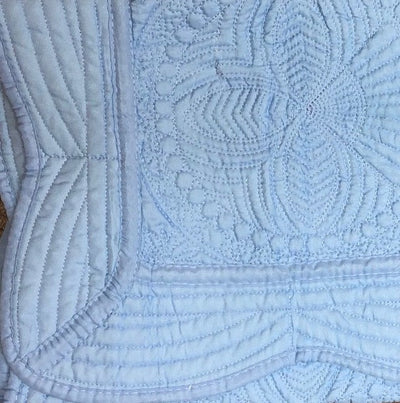 Solid Baby Quilt in Light Blue