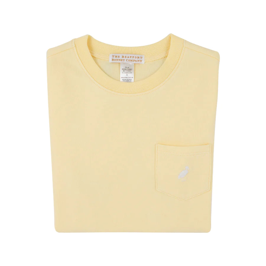 Carter Crewneck - Bellport Butter Yellow with Worth Avenue White Stork