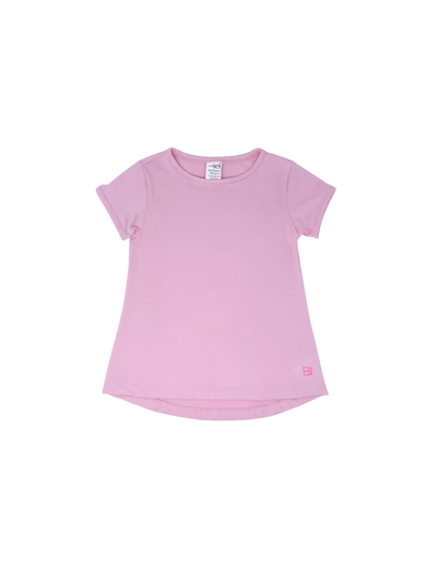 Bridget Basic Tee in Green Gingham and Pink