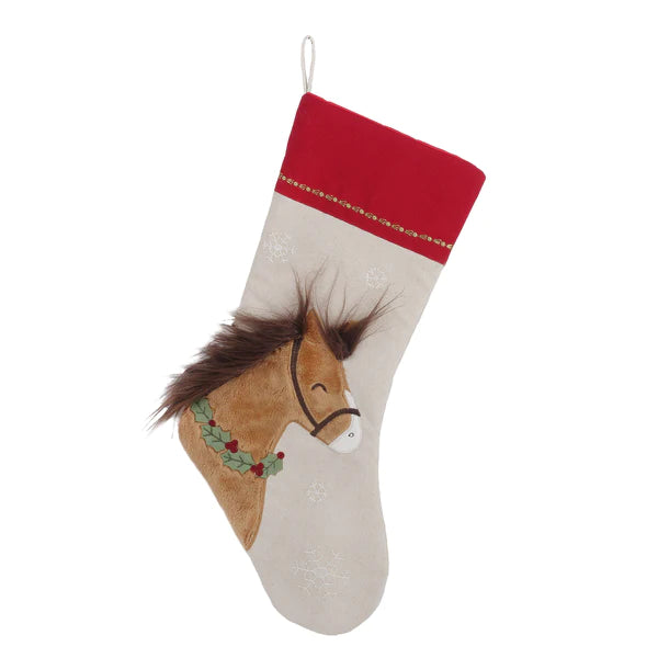 Horse and Holly Stocking
