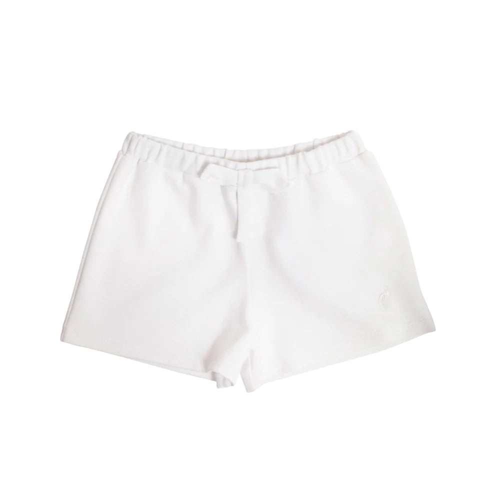 Shipley Shorts - Worth Avenue White with Bow & Stork