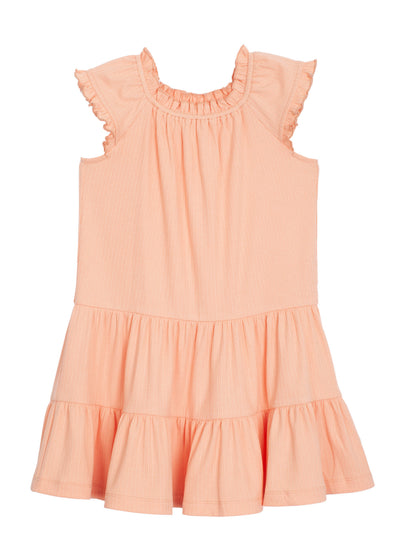 Peach Blooming Beauty Dress Ribbed Knit